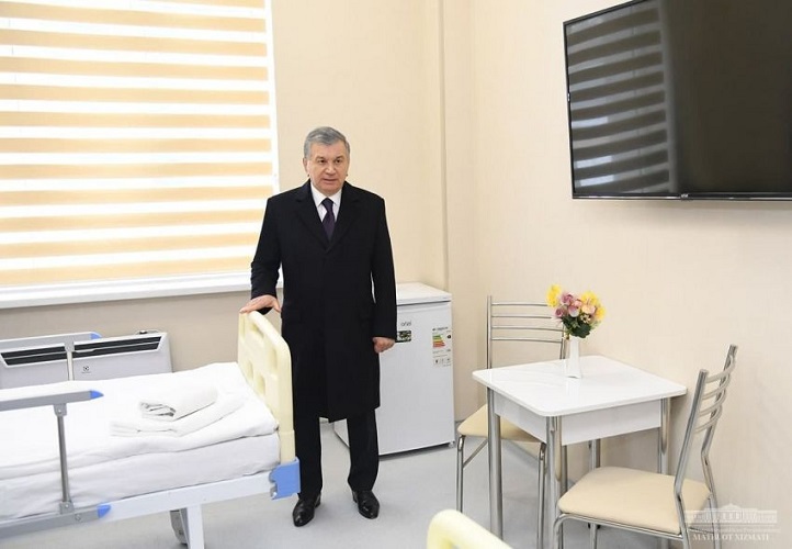 The President of Uzbekistan inspects construction of multidisciplinary medical center building with 600 beds