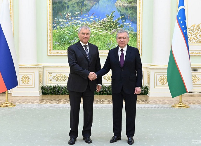The President of Uzbekistan meets with the Chairman of the State Duma of Russia