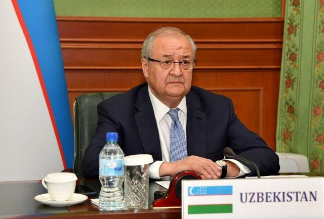 Abdulaziz Kamilov attends a videoconference on international cooperation